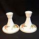 Royal Worcester 2 Candlesticks 4 3/4 Evesham Gold Peaches Pears 1961-2015