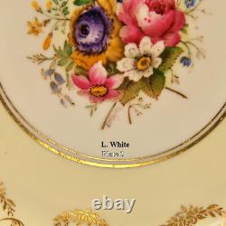 Royal Worcester 4 Dinner Plates 10 1/2 HandPainted Dark Cobalt withGold 1940-1941