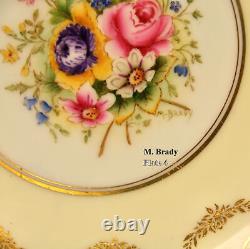 Royal Worcester 4 Dinner Plates 10 1/2 HandPainted Dark Cobalt withGold 1940-1941