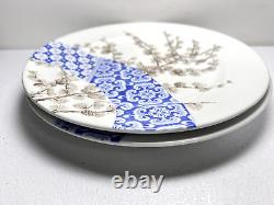 Royal Worcester Aesthetic Blue Dinner Plates SET 2 Pine Cone ANTIQUE 1884 RW102