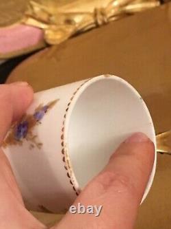 Royal Worcester Aesthetic Movement 2 Small Cups Set Butterfly Handle 1880 READ