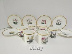 Royal Worcester Alpine Flowers Demitasse Cup & Saucer Set of 6