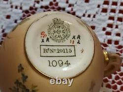 Royal Worcester Antique, Miniature Tea Set, And Blush Ivory Jug, Signed