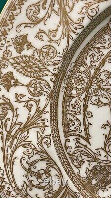 Royal Worcester Antique Plates (Set of 5) Floral Bouquets Gold Artist Signed