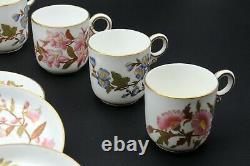 Royal Worcester Antique Porcelain Mini Cup and Saucer Circa 1886 Set of 9+