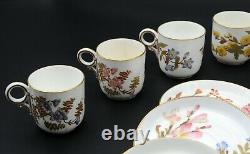 Royal Worcester Antique Porcelain Mini Cup and Saucer Circa 1886 Set of 9+