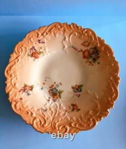 Royal Worcester Arabesque edging, brush cream hand-painted Plate set of 7