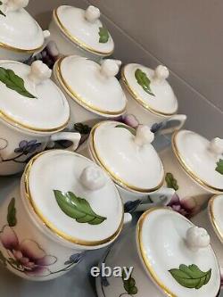 Royal Worcester Astley Pot De Creame Cups & Lids 11 Sets