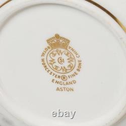 Royal Worcester Aston Cobalt Blue Bone China Cream Soup Bowl Saucer Set of 4 B