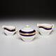 Royal Worcester Aston Cobalt Blue Bone China Sugar Bowl Creamer Milk Jug 3pc Set