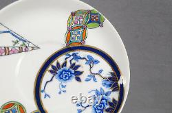 Royal Worcester B315 Cobalt & Multi Color Aesthetic Coffee Cup & Saucer C 1878 B