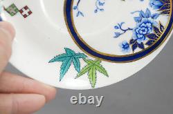 Royal Worcester B315 Cobalt & Multi Color Aesthetic Coffee Cup & Saucer C 1878 D