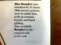 Royal Worcester BEAUFORT BLUE BLEU PLATINUM TRIM Tea Set 38 pieces ENGLAND