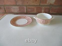 Royal Worcester Balmoral Pink Cream Soup Cup and Saucer Set of Six