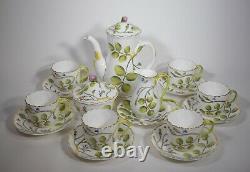 Royal Worcester Blind Earl Tea Set with 6 Cups & Saucers, Hand Painted