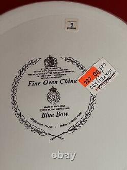 Royal Worcester Blue Bow Dish Set Of 3 Fine China BRAND NEW with Tags 1983