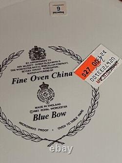 Royal Worcester Blue Bow Dish Set Of 3 Fine China BRAND NEW with Tags 1983