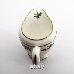 Royal Worcester Bone China'Holly Ribbons' Creamer & Covered Sugar Bowl Set