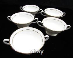 Royal Worcester Bone China White w Gold Trim Contessa Cream Soup Bowls Set of 11
