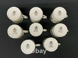 Royal Worcester Bone VINE HARVEST Coffee Pot & 8 Demitasse Cup & Saucer Sets