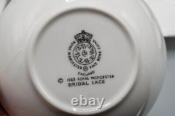 Royal Worcester Bridal Lace 5 Fruit Dessert Sauce Berry Bowls Set of 11