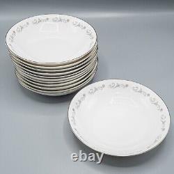 Royal Worcester Bridal Lace Coupe Soup Bowls Set of 12 7 1/2 FREE USA SHIP