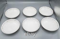 Royal Worcester Bridal Lace Coupe Soup Bowls Set of 12 7 1/2 FREE USA SHIP