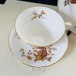 Royal Worcester Brown and Gilt Nut Trio F/S