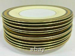 Royal Worcester C2004 Burley & Co Cobalt Blue And Gold Set Of 11 Salad Plates