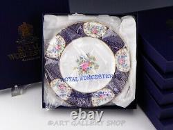 Royal Worcester CHAMBERLAIN'S ROSE 8 ACCENT SALAD PLATES Unused Set of 6 Boxes