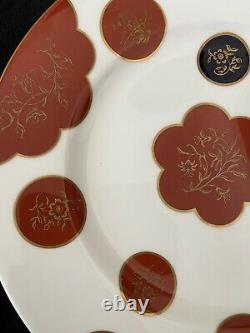 Royal Worcester Celestial 1965 Bone China Set of 2 White & Red 10.5 Plates