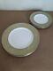 Royal Worcester China Green/Gold Dinner/Salad Plates-set of 8-Balmoral Green1966