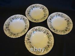 Royal Worcester China Lavinia White Set of 4 Rimmed Soup Bowls