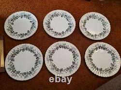 Royal Worcester China Lavinia White Set of 6 Dinner Plates 10.5 in