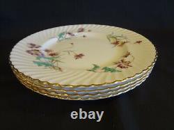 Royal Worcester China Meadowsweet Set of 4 Dinner Plates Lavender Flowers