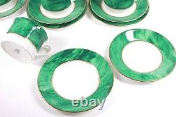 Royal Worcester Cup Saucer Plate Trio Malachite Set of 6
