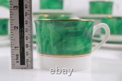 Royal Worcester Cup Saucer Plate Trio Malachite Set of 6