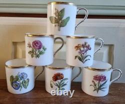 Royal Worcester Cups Saucers Flowers Botanic Set English China Vintage