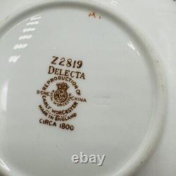 Royal Worcester Delecta Saucer Lot 6 Piece Porcelain Z2819 Set Circa 1800