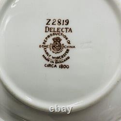Royal Worcester Delecta Saucer Lot 6 Piece Porcelain Z2819 Set Circa 1800