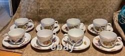 Royal Worcester EVESHAM GOLD Tea Cup & Saucer Set Lot Of 8 (16 Pieces) Vintage