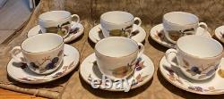 Royal Worcester EVESHAM GOLD Tea Cup & Saucer Set Lot Of 8 (16 Pieces) Vintage