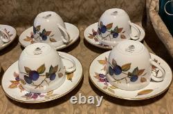 Royal Worcester EVESHAM GOLD Tea Cup & Saucer Set Lot Of 8 (16 Pieces) Vintage