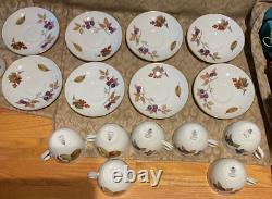 Royal Worcester EVESHAM GOLD Tea Cup & Saucer Set Lot Of 8 (16 Pieces) Vintage