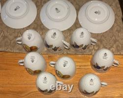 Royal Worcester EVESHAM GOLD Tea Cup & Saucer Set Lot Of 8 (16 Pieces) Vintage