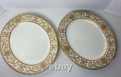 Royal Worcester Embassy 13 Serving Platter Set of Two White Gold