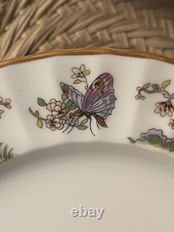 Royal Worcester England 8 1/4 Butterfly Floral Pekin Plates HTF Set Of 7 #12227