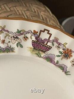 Royal Worcester England 8 1/4 Butterfly Floral Pekin Plates HTF Set Of 7 #12227