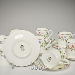 Royal Worcester England Arcadia Demitasse Cups Saucers Set of 8