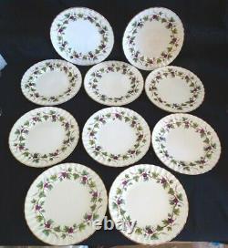 Royal Worcester England Baccanal Set of 10 Salad Plates Grapevine 8